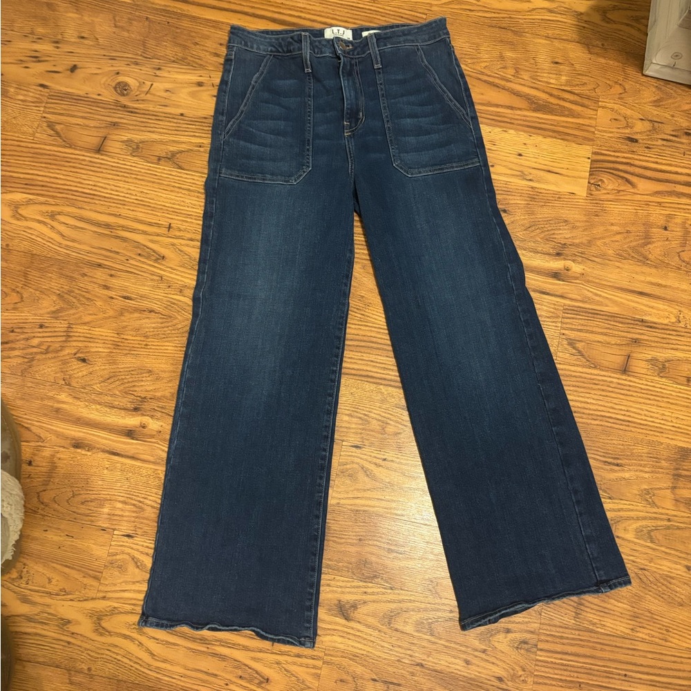 LTJ Women's Dark Blue Wide-Leg Jeans
